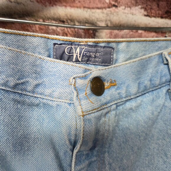 Wrangler Jean Shorts M | Blue Denim Vintage Western Y2K High Waist Summer - Picture 3 of 5